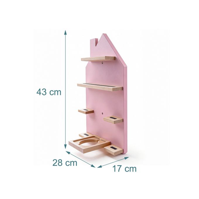 Magnetische Toniebox Plank – Grenen Houten Drijvende Wandplank voor Tonie Box Speler en Tonie Figuren, Organizer voor Kinderkamer (Roze)