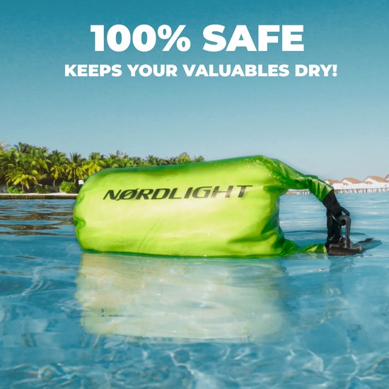 NORDLIGHT waterdichte draagtas 10 liter met draagriem, kleur groen