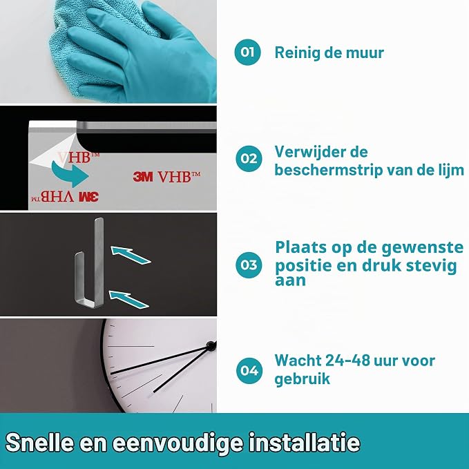 WEISSENSTEIN WC-reserve rolhouder - toiletpapierhouder roestvrij staal zonder boren - rolhouder muur zelfklevend