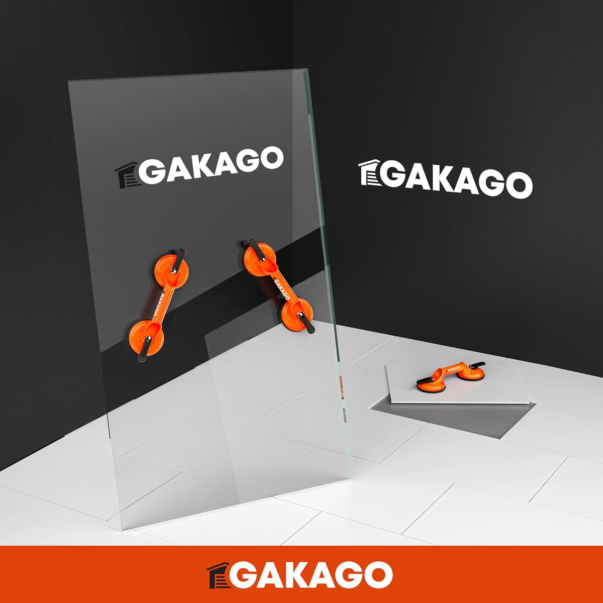 Gakago zuigheffer (verpakking van 2) - Ergonomische & anti-slip zuignappen - 120kg belastbare zuigheffer voor het transporteren van tegels, laminaat, ruiten en glas