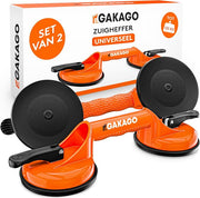Gakago zuigheffer (verpakking van 2) - Ergonomische & anti-slip zuignappen - 120kg belastbare zuigheffer voor het transporteren van tegels, laminaat, ruiten en glas