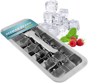 Dreiklang - be smart RVS IJsblokjesvorm 18/8 gepolijst met Hefboom & Comfortgreep – IJsblokjeshouder plasticvrij, voedselveilig voor 18 grote Ice Cubes